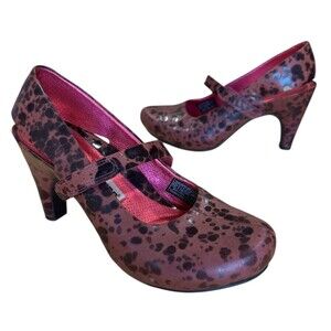 Tsubo ACREA Mary Jane Heels Plum Leather Pink Metallic Slingback Women's 7.5